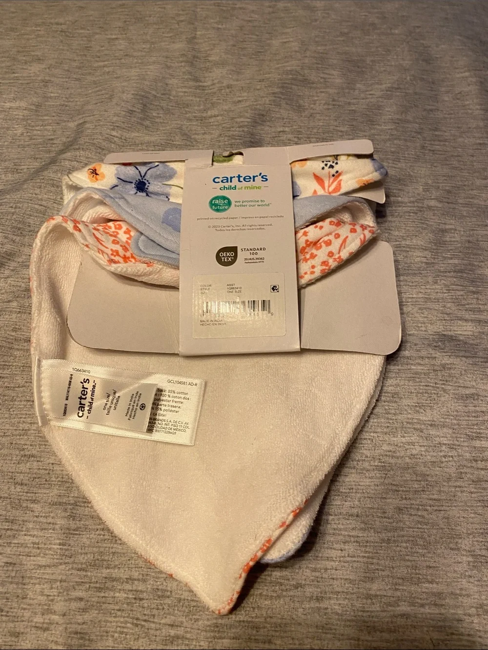 Carter's Child of Mine & Dreamgrow Baby Girl Bibs LOT NWT